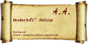 Anderkó Adina névjegykártya
